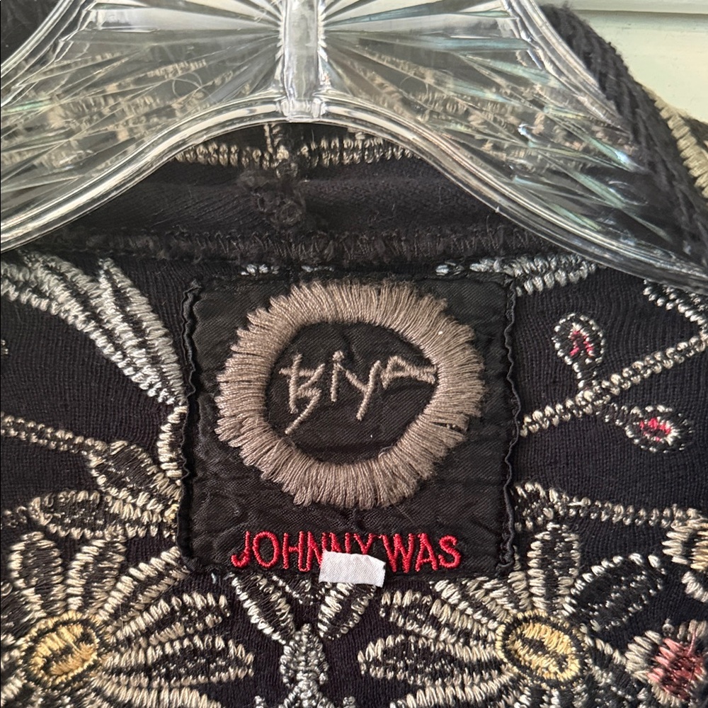 Johnny Was Black Floral Embroidered Cardigan - Picture 2 of 4